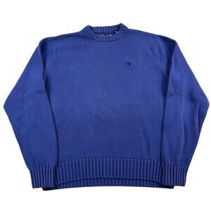 Blue Heavy Thick Knitt Chaps Sweater Office Business Professional Size XL